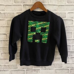 Boy’s Minecraft crew neck sweatshirt black pullover Small Mad Engine